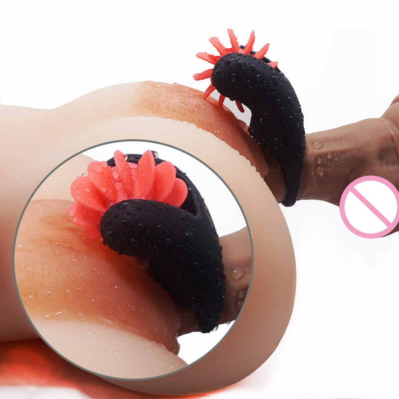 Otouch Penis Ring Electric Tongue Rotation Licking Pussy Massaging Toy - Adult Toys 
