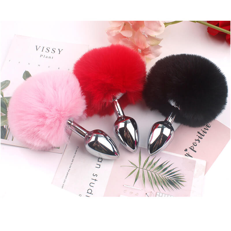 Smooth Bunny Tail Anal Fox Butt Plug Sex Toy