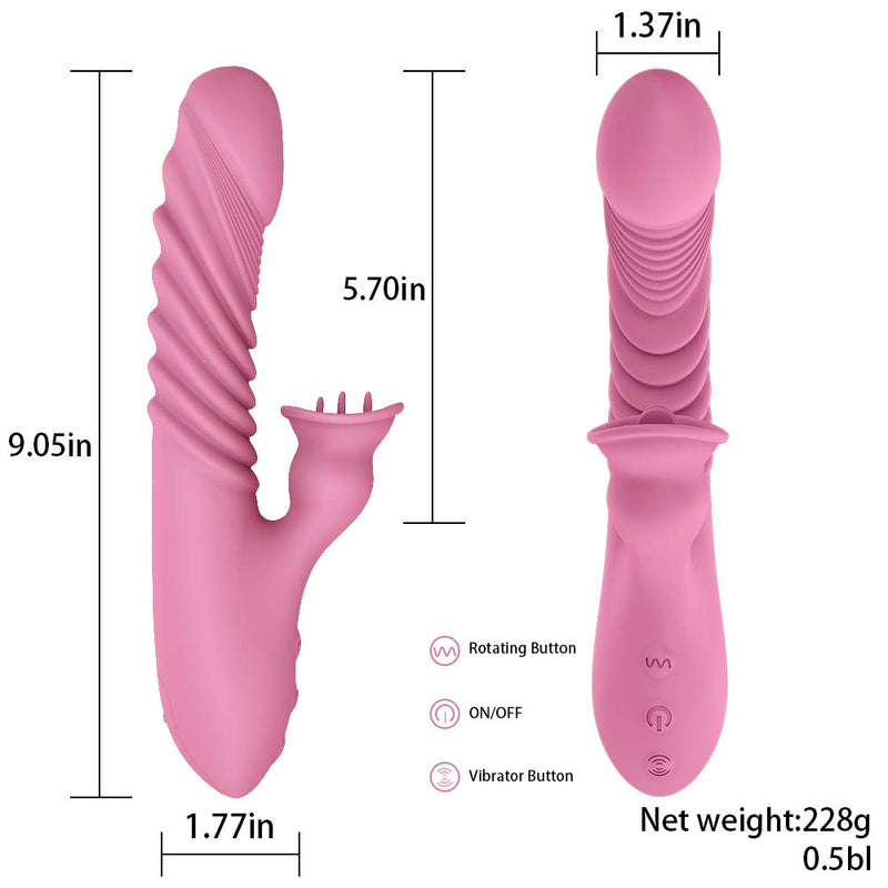 G-Spot Vibrator For Women Tongue Sucking Vibrating Dildo - Adult Toys 