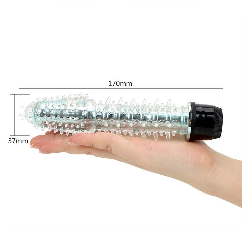 Crystal G-spot Clitoris Massage Vibrator With Soft Thorns AV Wand - Adult Toys 