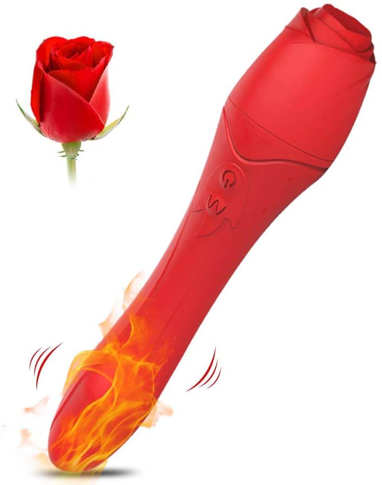 Rose Red Heating Clitoris G Spot Vibrator For Women