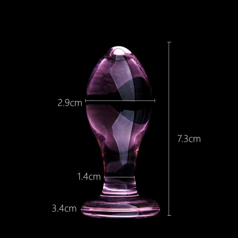Transparent Crystal Glass Pink Anal Plug For Masturbation