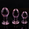 Transparent Crystal Glass Pink Anal Plug For Masturbation