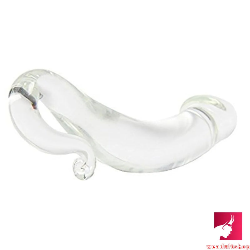 6.61in Glass Penis Dildo With Anal Hook For Women Fucking