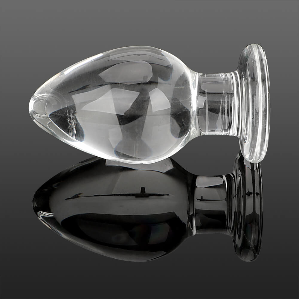 Transparent Wide Glass Dildo Anal Plug Stimulation Sex Toy