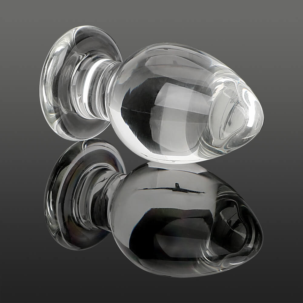 Transparent Wide Glass Dildo Anal Plug Stimulation Sex Toy