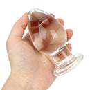 Transparent Wide Glass Dildo Anal Plug Stimulation Sex Toy
