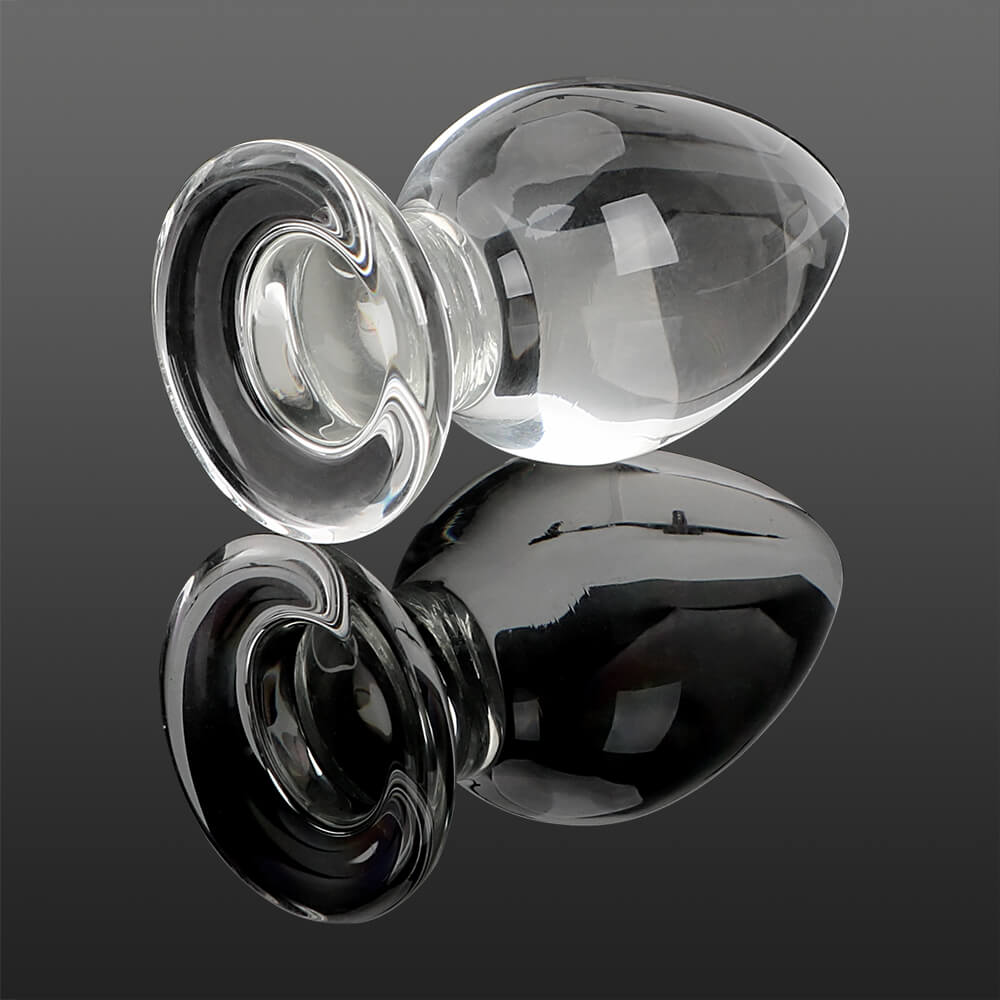 Transparent Wide Glass Dildo Anal Plug Stimulation Sex Toy