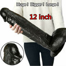 12 Inch Huge Dildo Powerful Suction Base Dong Soft Penis Toy - Adult Toys 