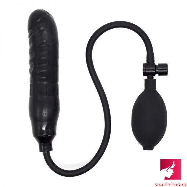6.49in Soft Realistic Inflatable Black Dildo Erotic Toy For Adults