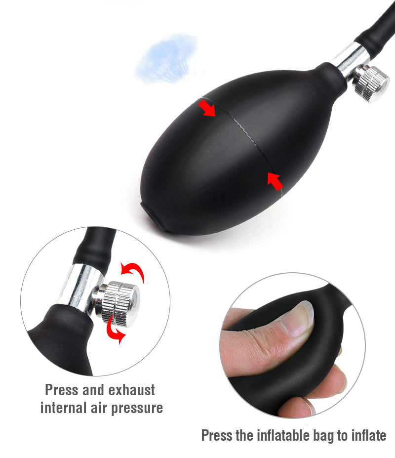 Vibration Inflatable Anal Plug Silicone Backyard Expansion SM Toy Vibration Inflatable Anal Plug Silicone Backyard Expansion SM Toy