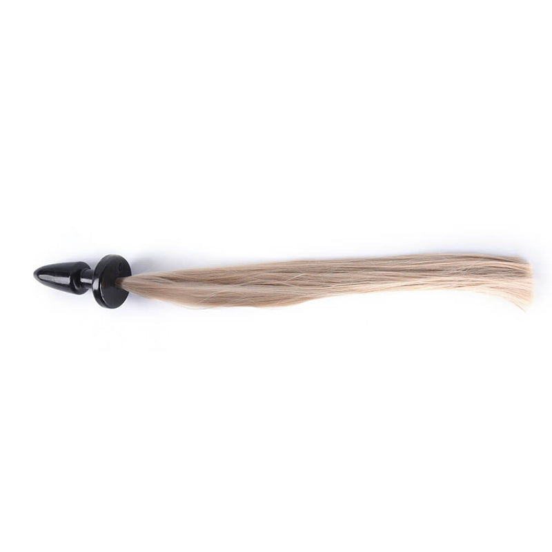 Long Blondie Pony Tail Silky Butt Plug For Animal Role Play