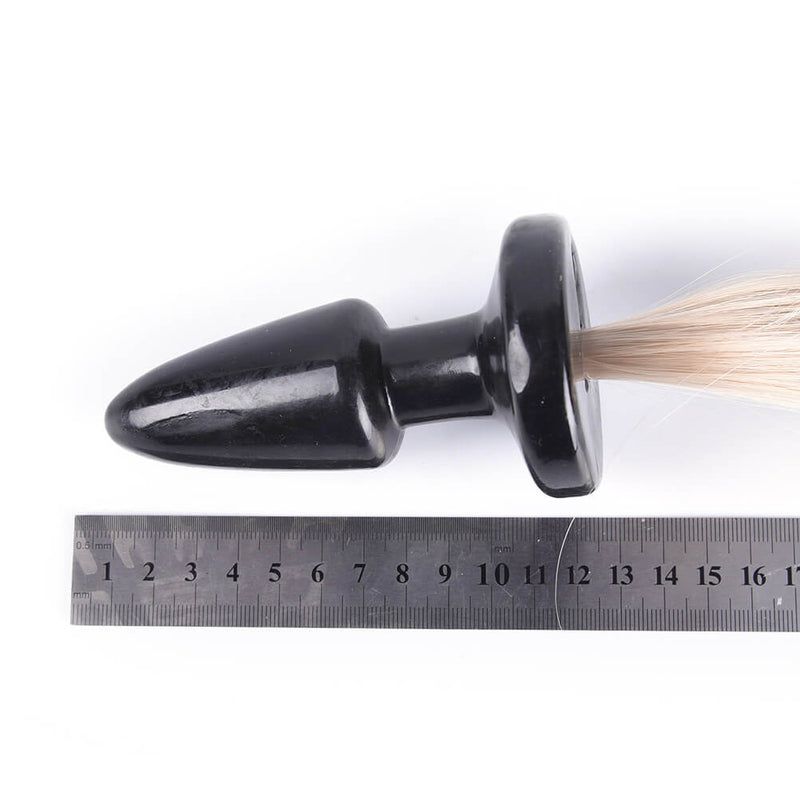 Long Blondie Pony Tail Silky Butt Plug For Animal Role Play