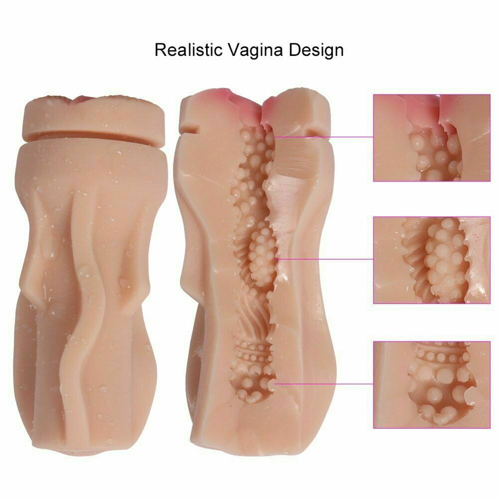 GEEBA Pocket Pussy Male Masturbator Silicone Sex Toys Men Penis Stimulation Cup Fantasy Anal Vagina for Men