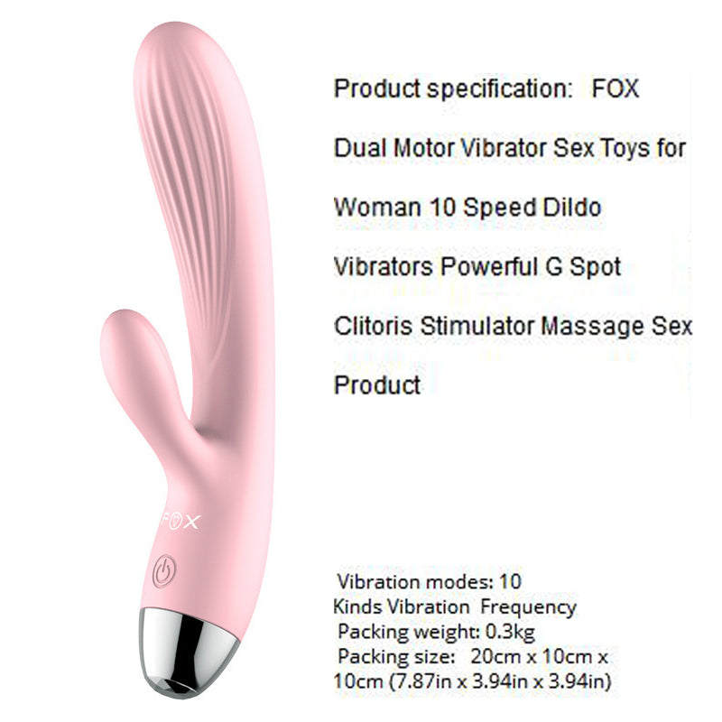 10 Speeds G Spot Dildo Anal Clit Vibrator - Adult Toys 