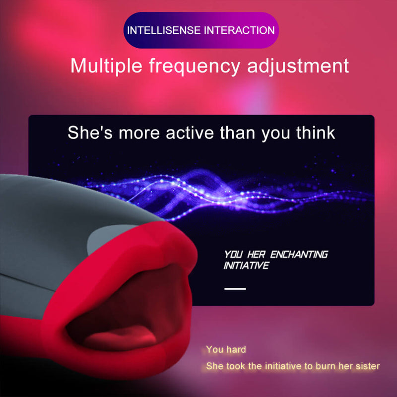 Oral Masturbator Heating Mouth Smart Induction Sex Toy