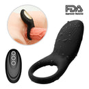 Multiple Vibrating Remote Control Penis Ring Clitoris Stimulator - Adult Toys 