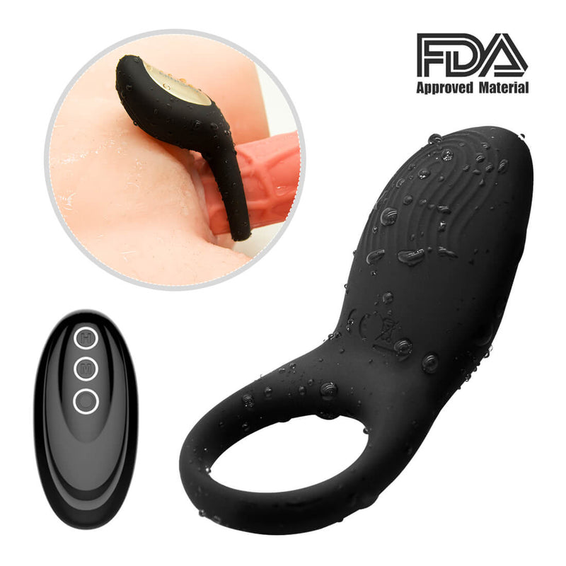 Multiple Vibrating Remote Control Penis Ring Clitoris Stimulator - Adult Toys 