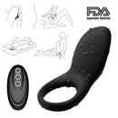 Multiple Vibrating Remote Control Penis Ring Clitoris Stimulator - Adult Toys 