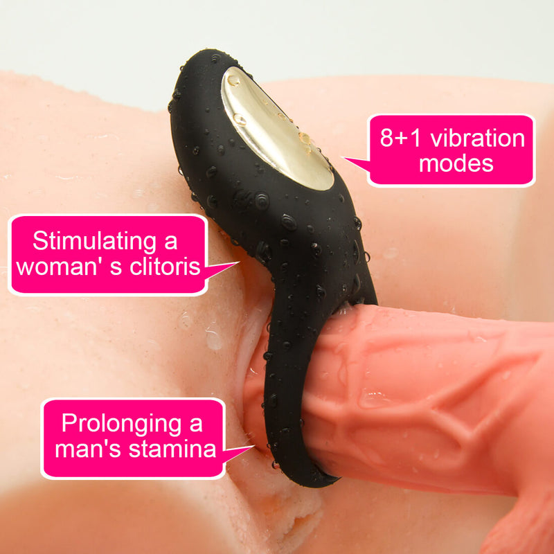 Multiple Vibrating Remote Control Penis Ring Clitoris Stimulator - Adult Toys 