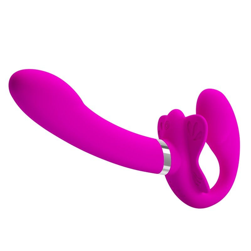 PRETTYLOVE BW-022061 Bufferfly Wearing Double Head Vibrator