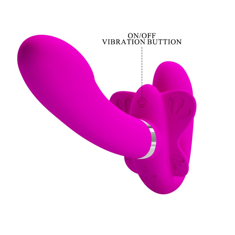 PRETTYLOVE BW-022061 Bufferfly Wearing Double Head Vibrator