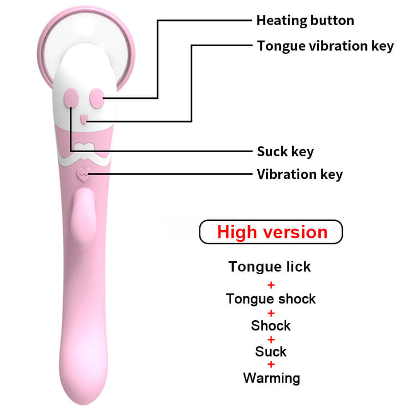 OMYSKY Tongue Sucking Licking Heating Oral Vibrator Sex Toy