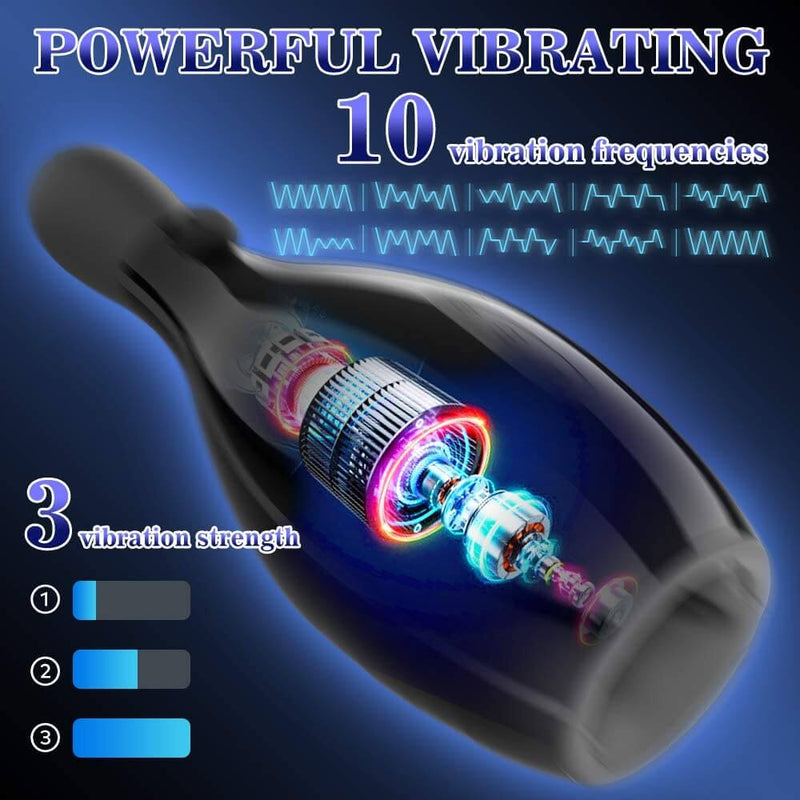Clamping Vibrating Male Masturbator Cup With Adjustable Pump