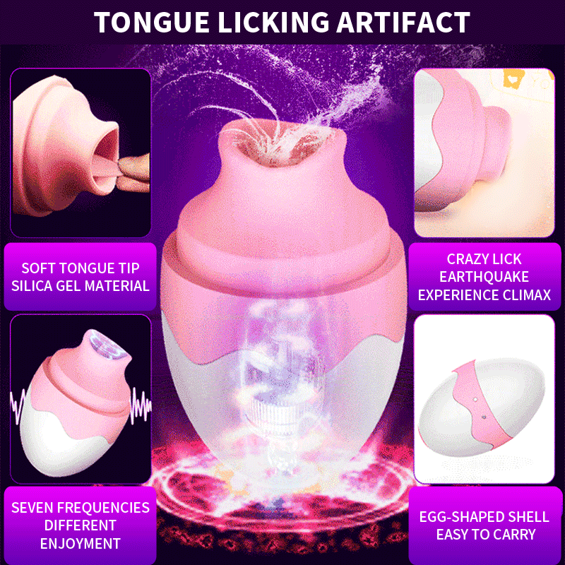 Oral Tongue Sex Vibrator Nipple Sucker Clitoris Massager Breast Enlarger - Adult Toys 