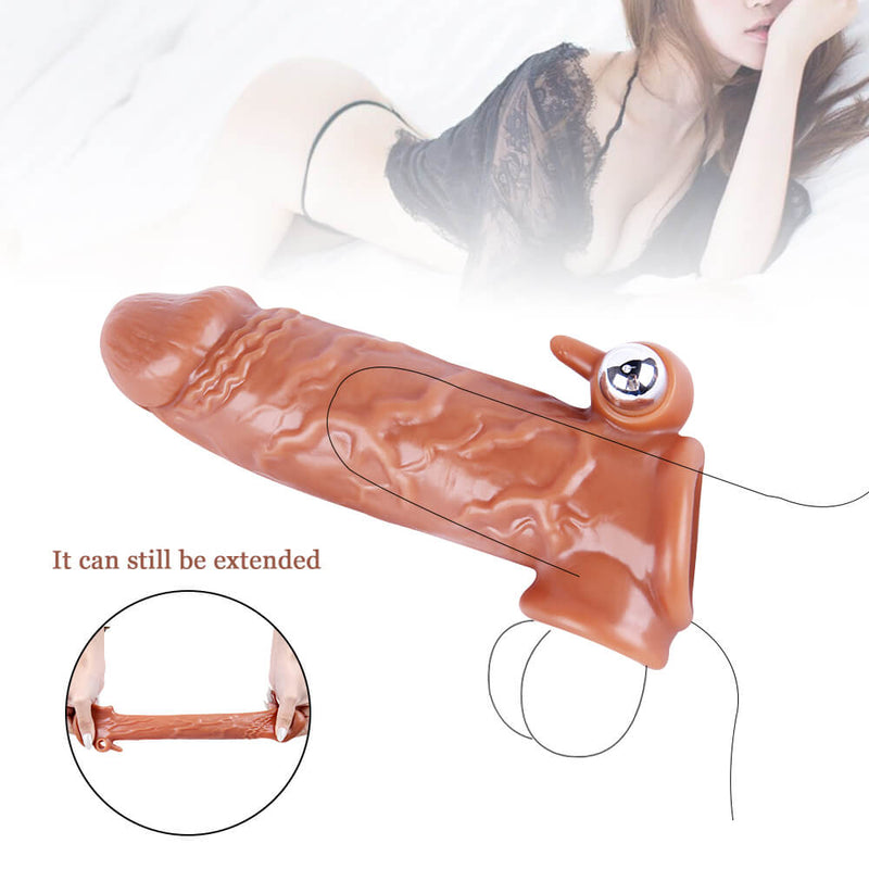 6.69in Cock Sleeve Extension Stretchy Condom Sex Toy For Adult Men