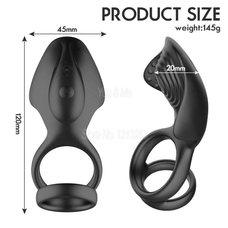 Penis Massager Men Sex Toy Ball Stretcher With Double Cock Rings