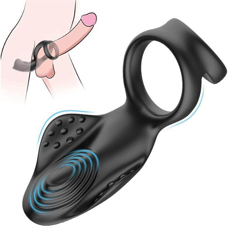 Penis Massager Men Sex Toy Ball Stretcher With Double Cock Rings Penis Massager Men Sex Toy Ball Stretcher With Double Cock Rings