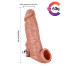 6.69in Realistic Cock Extender Sleeve Vibrating TPE Sex Toy For Men