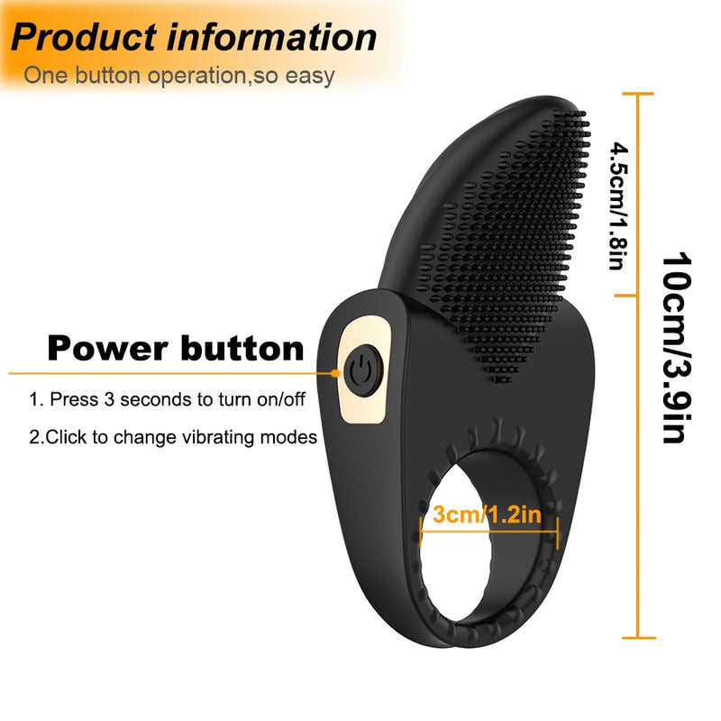 Delay Ejaculation Men Sex Toy Penis Cock Ring Vibrator