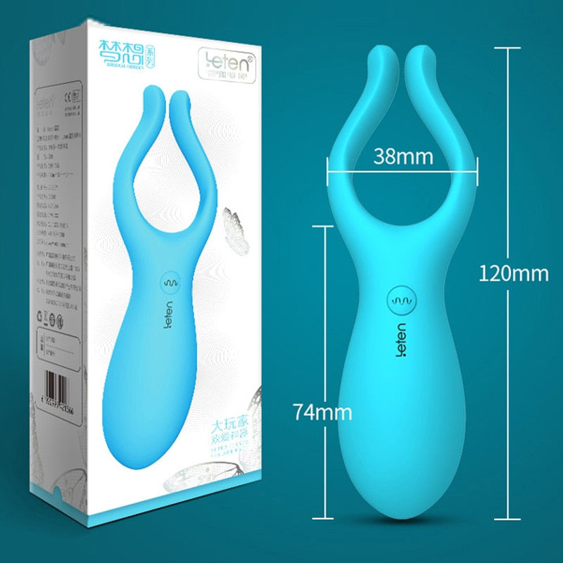 Leten Men Women Sharing Vibrating Masturbator Lock Ring Vibrator
