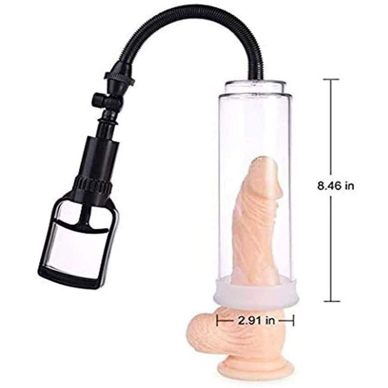 Detachable T Grip Handle Penis Pump With 3 Silicone Sleeves