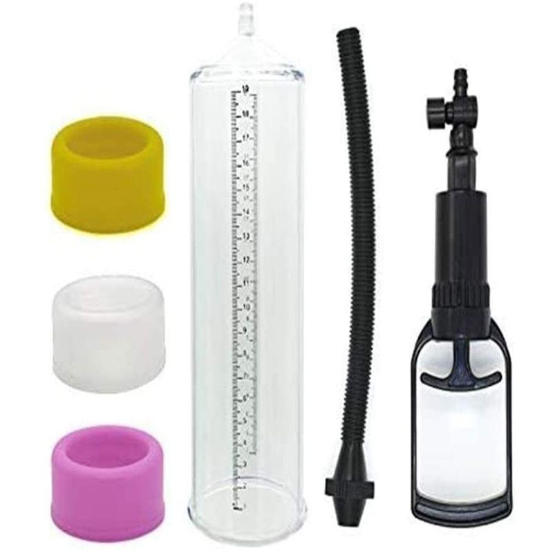 Detachable T Grip Handle Penis Pump With 3 Silicone Sleeves