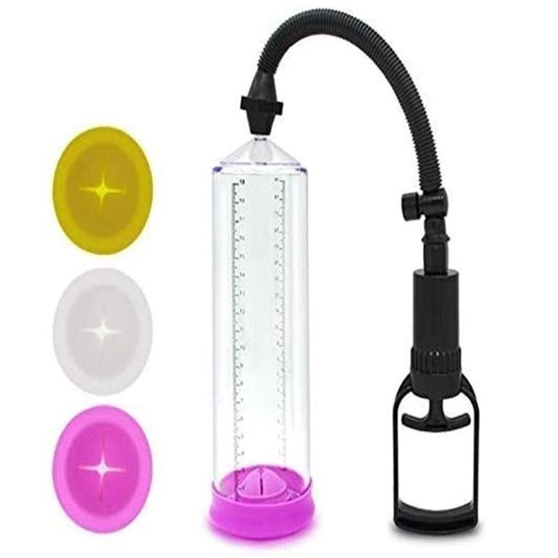 Detachable T Grip Handle Penis Pump With 3 Silicone Sleeves