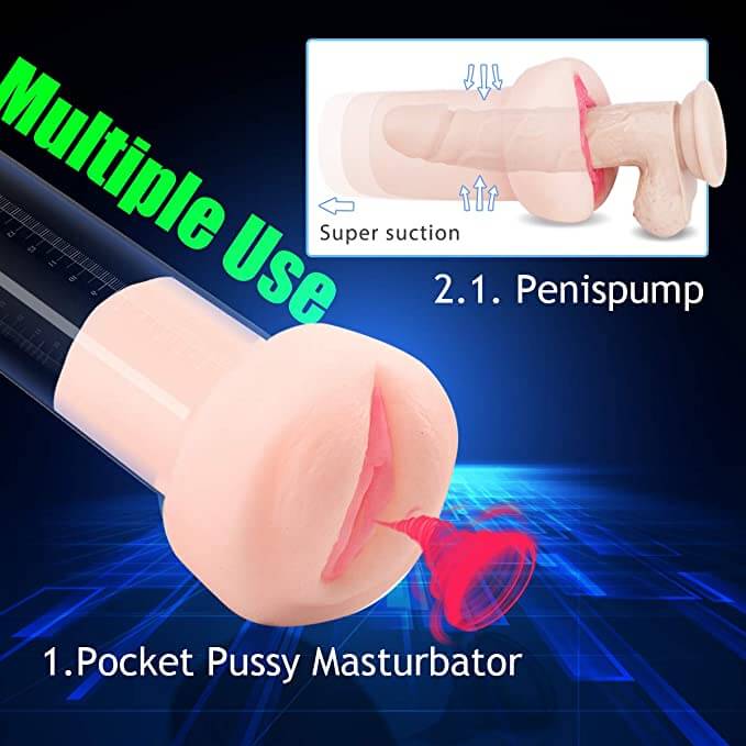 3IN1 Vacuum Penis Pump Masturbator With Penis Ring