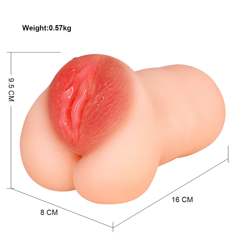 3D Double Hole Vagina Anus Pocket Pussy Waterproof Sucking Penis Adult Toy - Adult Toys 