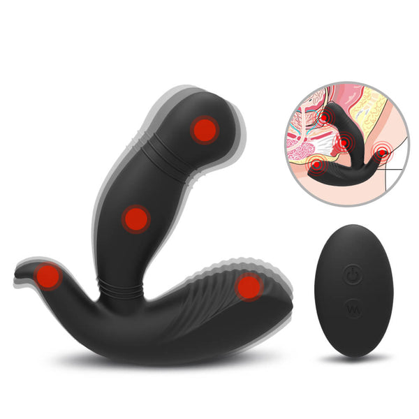 Prostate Massager Mute Remote Control Butt Plug - Adult Toys 