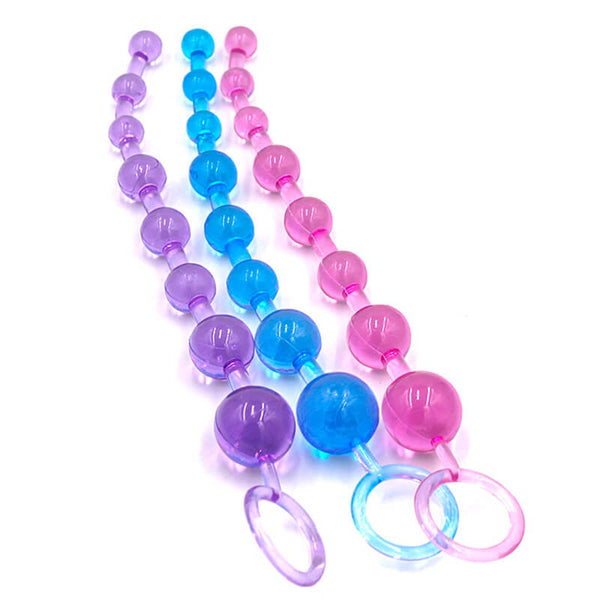 Silicone Long Anal Plug Beads Pull Ring Ball For Vagina Anus