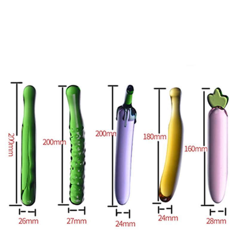 Pyrex Cute Gay Glass Dildo Fruit Vegetable Anal Plug Sex Toy