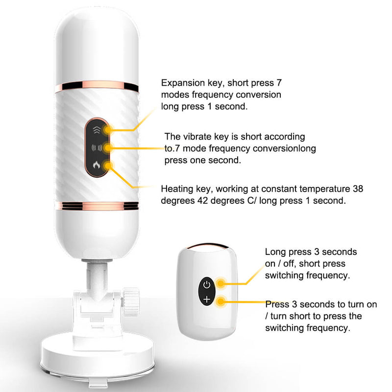 Intelligent Heating Dildo Automatic Penis Vibration Retractable Pumping Gun - Adult Toys 
