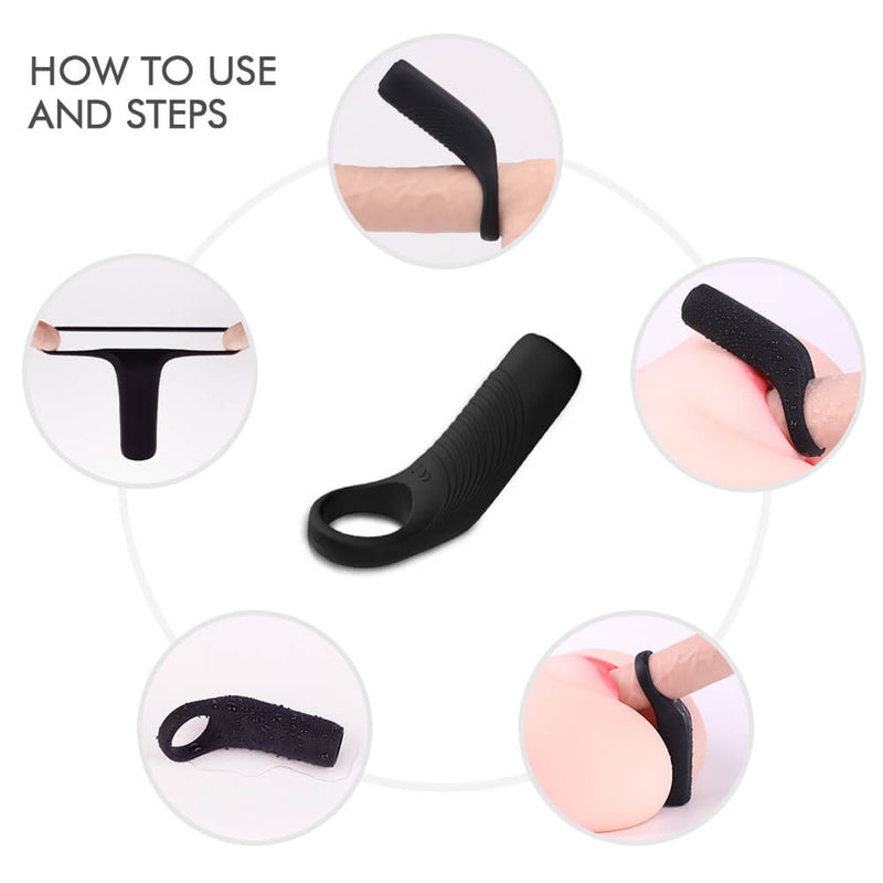 9 kinds Strong Vibrating Penis Ring Elastic Cock Massage Tool - Adult Toys 
