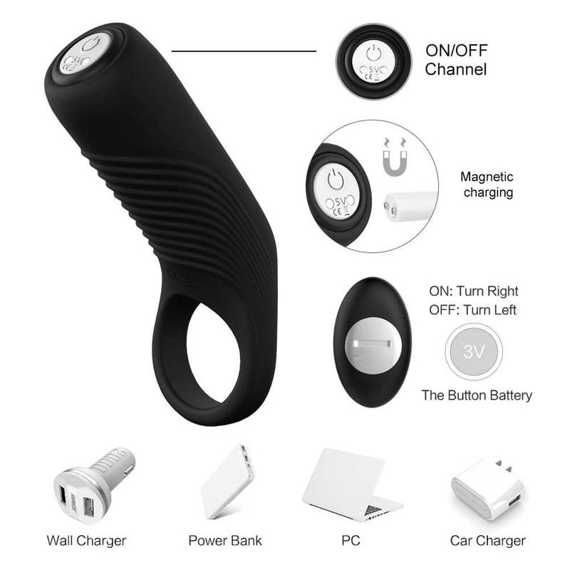 9 kinds Strong Vibrating Penis Ring Elastic Cock Massage Tool - Adult Toys 