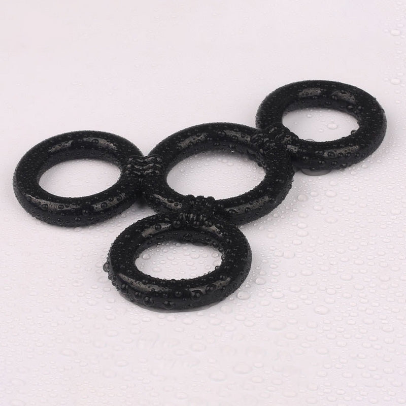 4 Connected Silicone Cock Rings - Adult Toys 