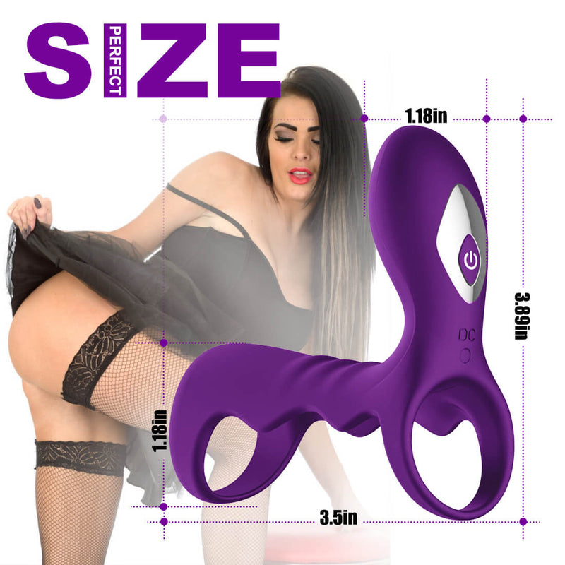 10 Vibration Modes Double Penis Rings Delay Ejaculation Adult Toy - Adult Toys 