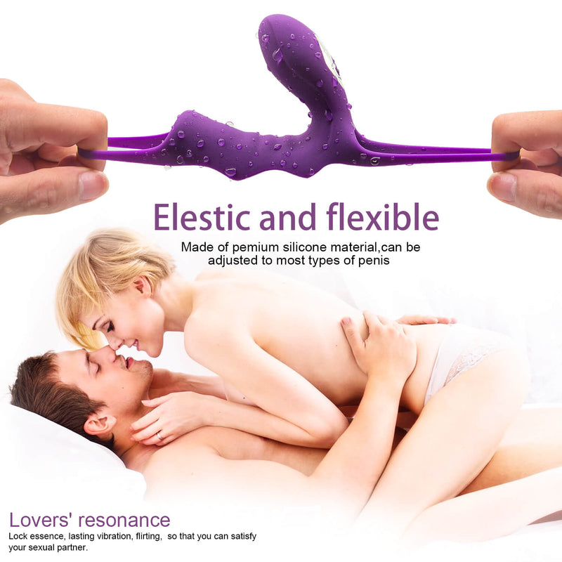 10 Vibration Modes Double Penis Rings Delay Ejaculation Adult Toy - Adult Toys 
