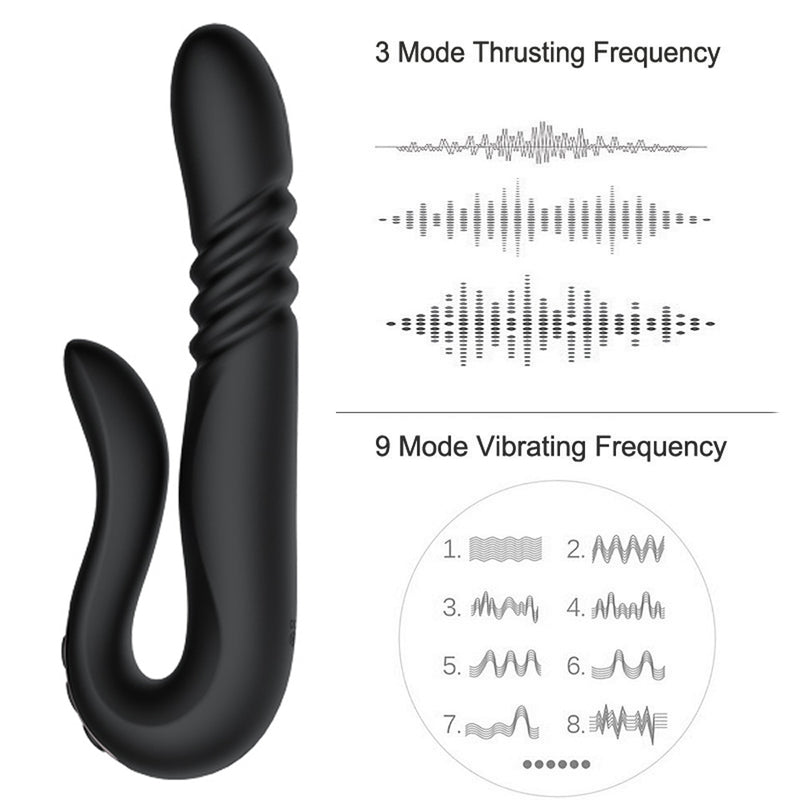 Automatic Telescopic Rotation Heating Vaginal Massage Vibrator - Adult Toys 